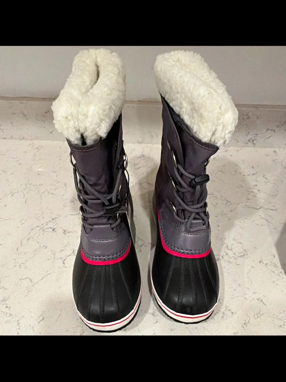 SOREL Yoot Pac Nylon WP Waterproof Insulated Winter Boots Youth 7 Gray/Black
